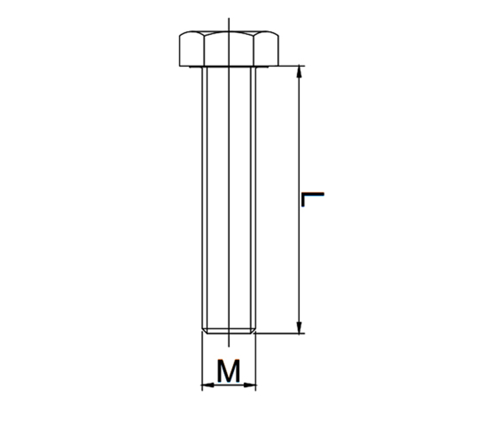 ТМС Болт с шестигранной головкой М8х25 (ТДЦ)
