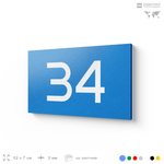 Табличка с номером 34 на дверь квартиры, для офиса, кабинета, аудитории, склада, голубая 120х70 мм, Айдентика Технолоджи