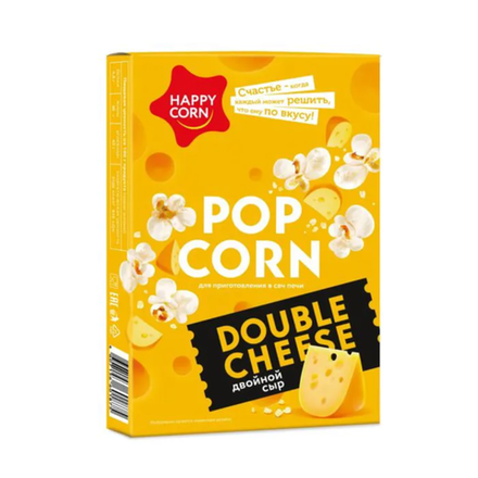Попкорн Happy Corn Двойной сыр для СВЧ 100 гр