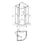 Душевая Кабина Прайм-Блэк 90*90 А без крыши
