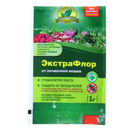 ЭКСТРАФЛОР ОТ ПОЧВЕННОЙ МОШКИ Экстракт сосновой хвои,семян календулы лекарственной 1г ЕВРО СЕМЕНА
