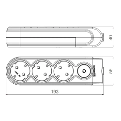 Удлинитель MAKEL 3 гнезда с заземлением с выключателем 3600 Вт 3 м