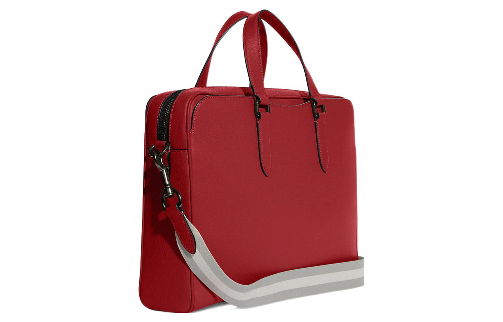 COACH Graham Refined Pebble Leather Handbag, Shoulder Bag, Crossbody Bag Large Men"s Red