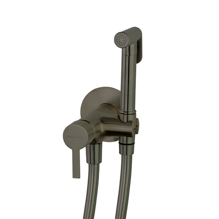Гигиенический душ встраиваемый с магнитным клапаном и латунной лейкой 336801WCGR графит