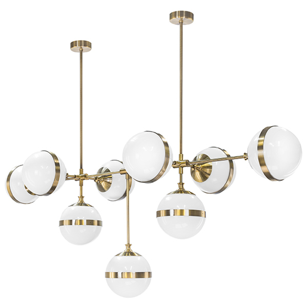 813191 Люстра GLOBO 9х40W E14 бронза/белый