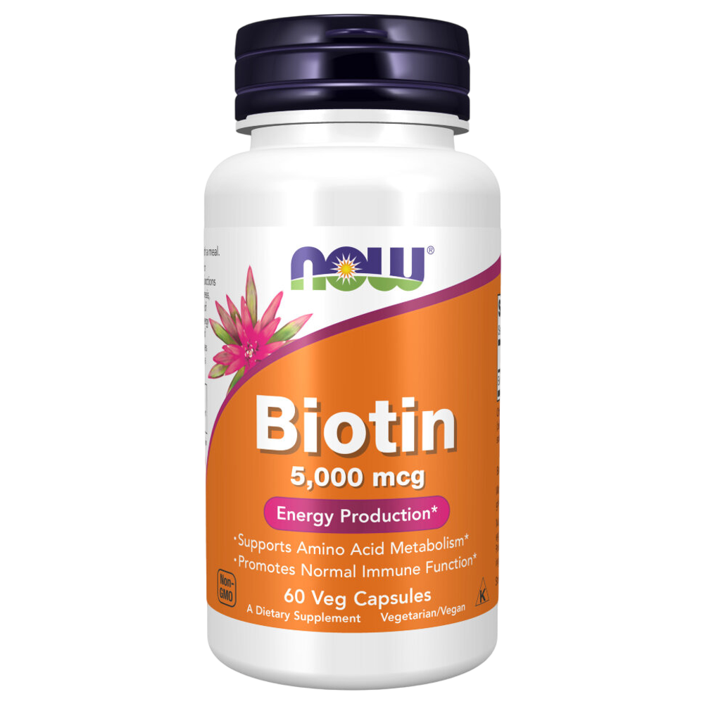 Now Foods Biotin 5000 60 / 120 veg capsules, Витамин B7 (Биотин)