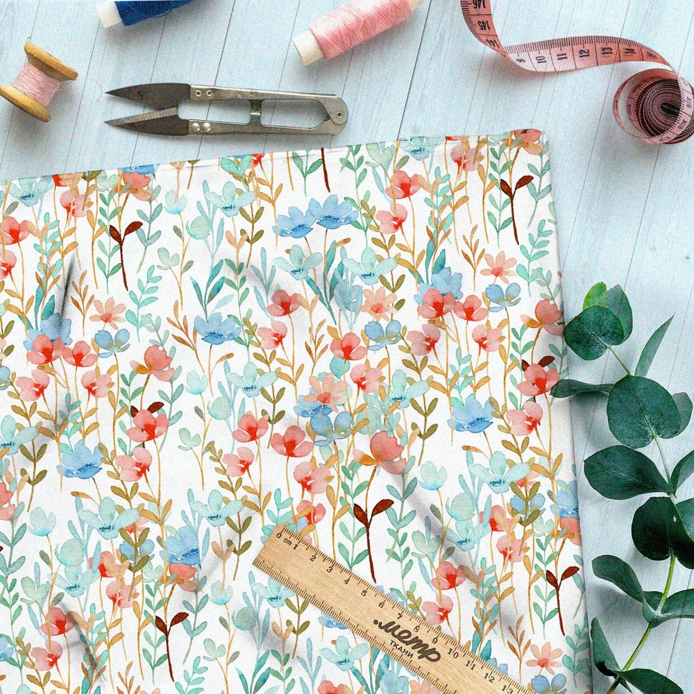 Ткань шифон густое полупрозрачное поле