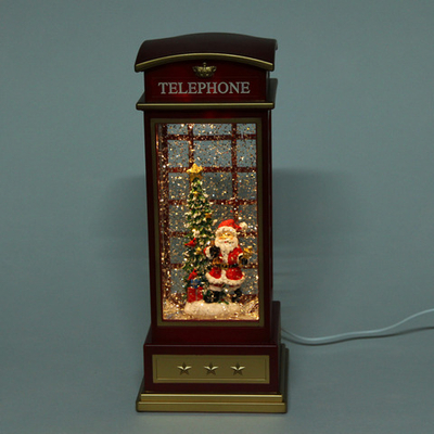 Сувенир с подсветкой «Новогоднее поздравление» 10,4*10,4*24,8 см (работает от 3*АА и USB+музыка, подсветка)