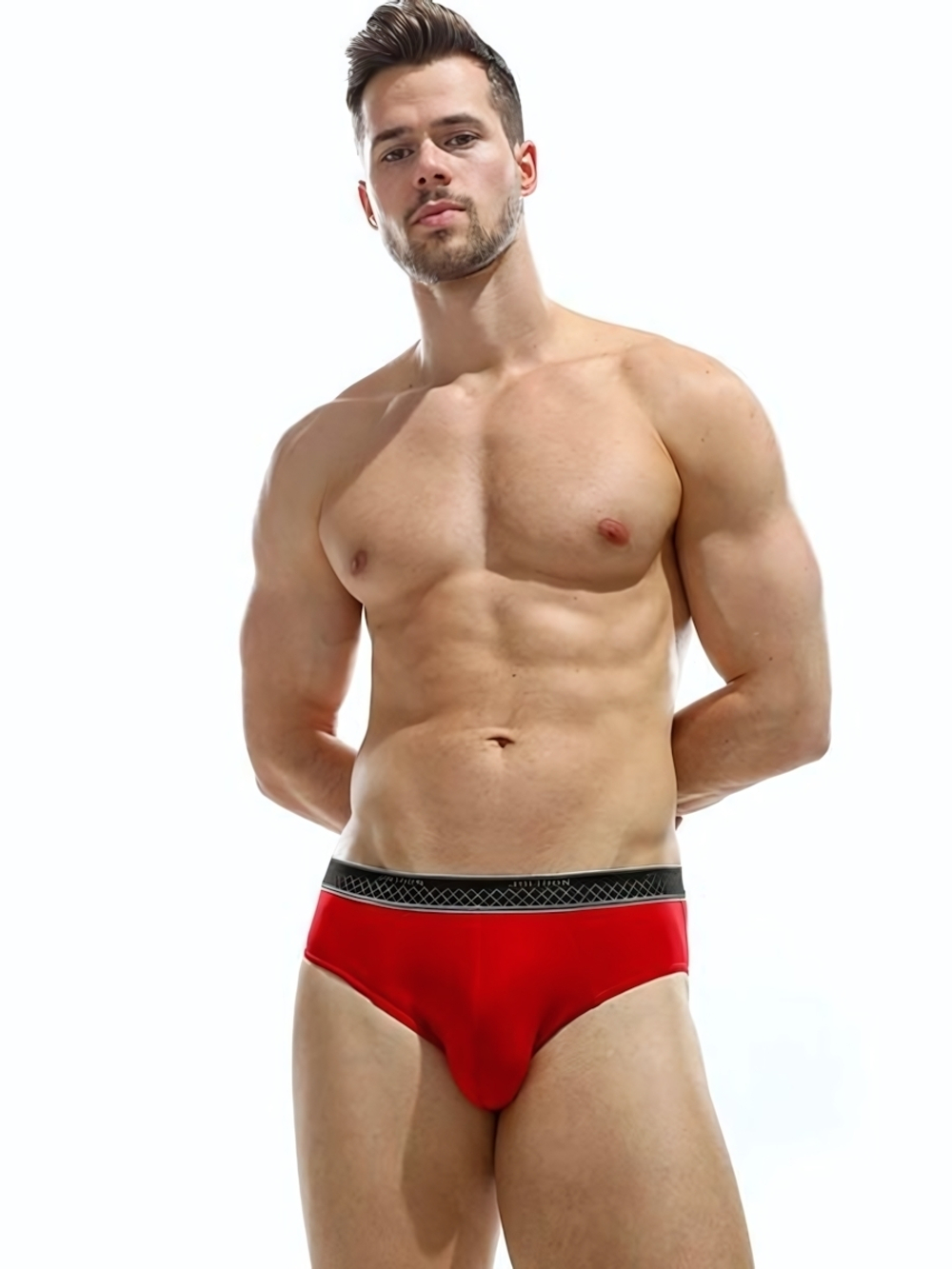 Мужские трусы-слип с широкой резинкой с логотипом Jolidon (Размер: XXL) (Цвет: серый)