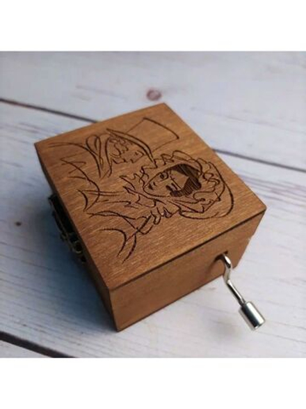 Музыкальная деревянная шкатулка "Пушкин и Гончарова"