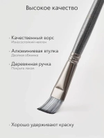 Набор кистей для рисования и аксессуары в пенале (15 кисточек + мастихин, губка) 18 предметов, черная ручка серый ворс