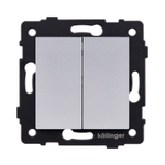 Выключатель 2-клавишный 10А/250В, серый Kollinger REA-S-007GY для Aspekt, Eleganz, Reflex