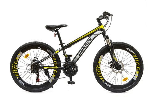 Велосипед 24 HOGGER HAUZER MD рама сталь вилка сталь амортизационная Disk механ. тормоз 21-скор. черно-желтый