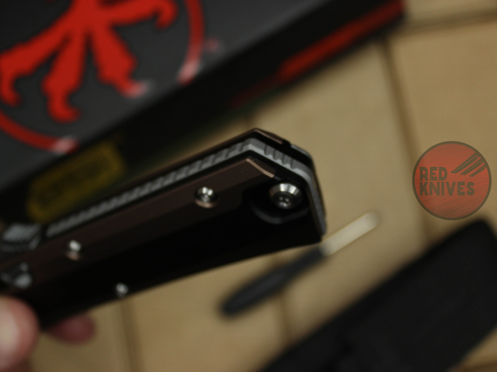 Нож Microtech 184-10 GLYKON BR Tanto T/E - коричневые вставки, клинок сатин танто