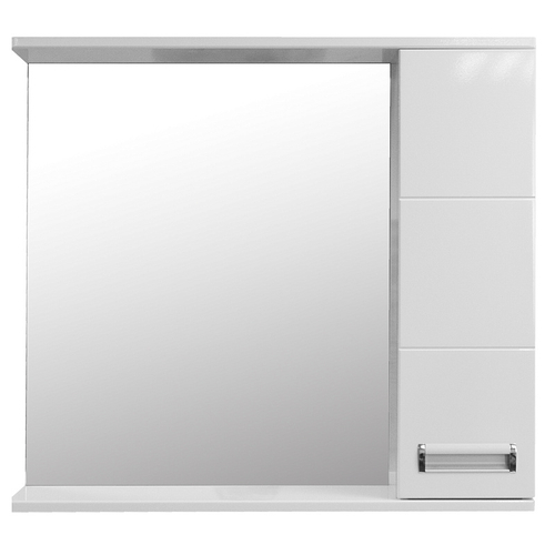 Зеркало-шкаф Loranto Дина 75, 750х700х140 правостороннее, белое (CS00049720)