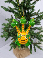 Змей горыныч ёлочная игрушка из фарфора