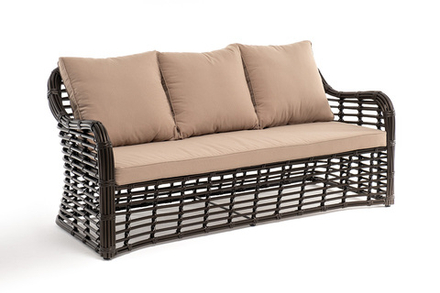 "Ницца" диван из искусственного ротанга трехместный, цвет бронзовый