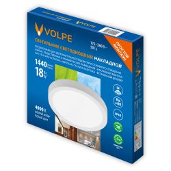 ULM-Q241 18W-4000K WHITE Светильник светодиодный накладной круглый. Белый свет 4000К. Корпус белый. ТМ Volpe