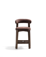 Полубарный стул Granite из коричневого шенилла и ясеня с отделкой орех 65 см