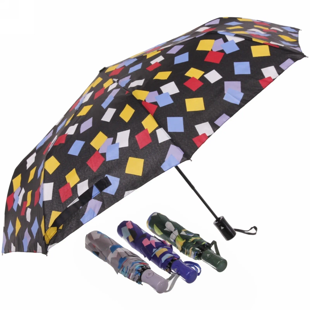 Зонт женский полуавтомат «Ultramarine - Геометрия», микс 6 цветов, 8 спиц, d-100см, длина в слож. виде 68см