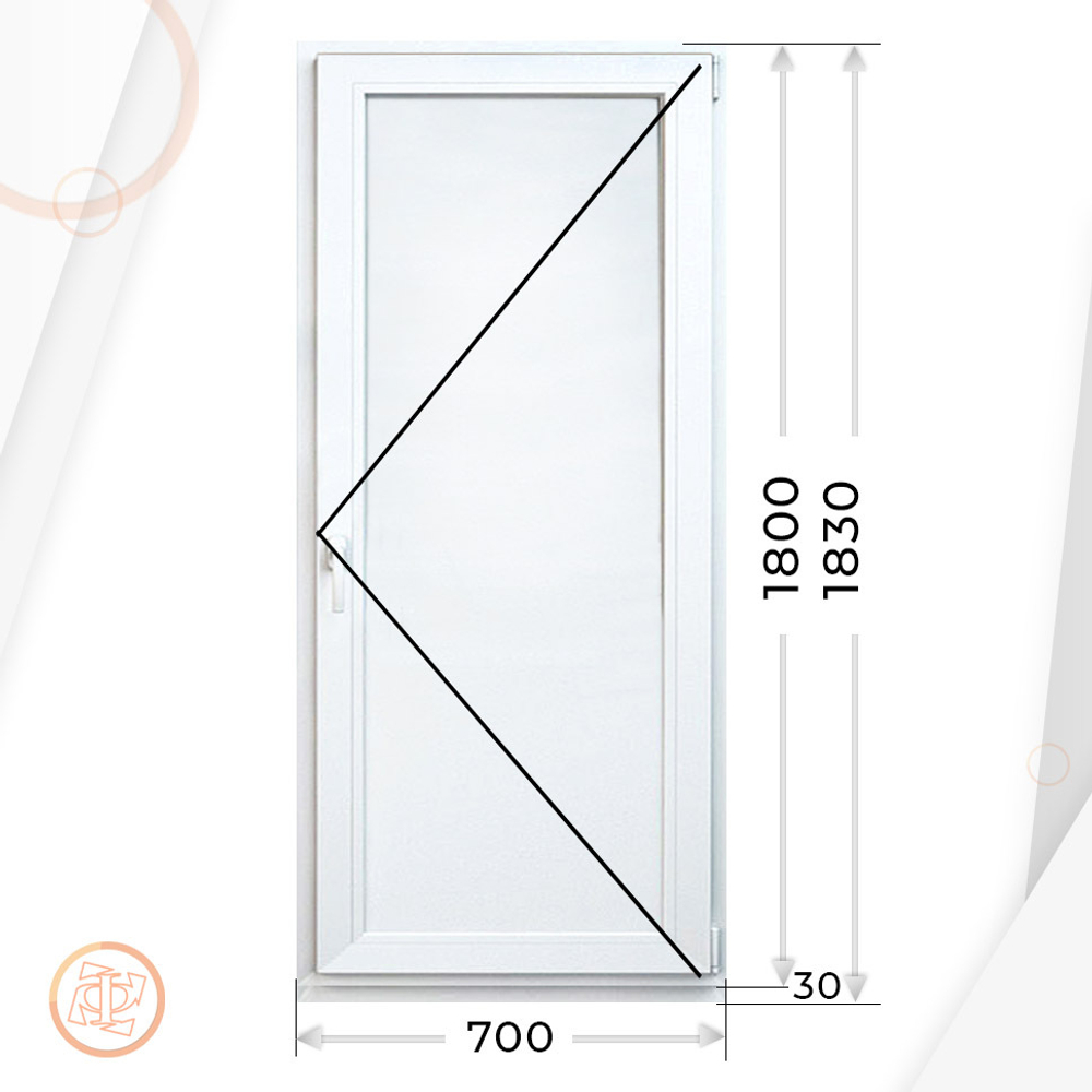 Дверь из ПВХ 1800 х 700