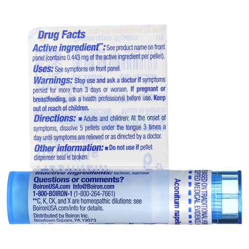 Boiron, Aconitum Napellus, 6C, для снятия лихорадки, прибл. 80 гранул