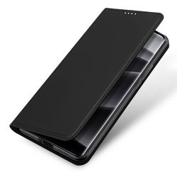 Чехол книжка из PU кожи черного цвета от Dux Ducis для Xiaomi Redmi Note 14 Pro 5G и Poco X7 5G, серия Skin Pro Series Case