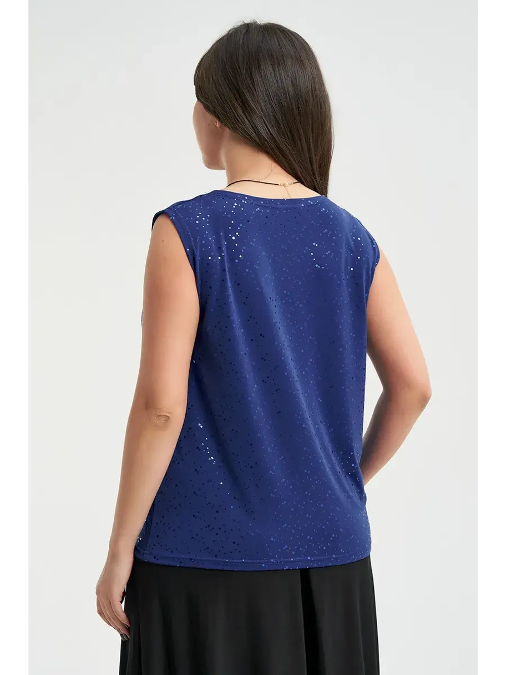 Блузка без рукавов топ трикотажный