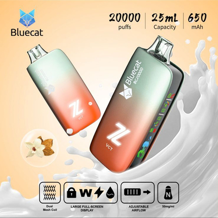 Bluecat BC20000 Ванильный крем табак 20000 затяжек 20мг Hard (2% Hard)