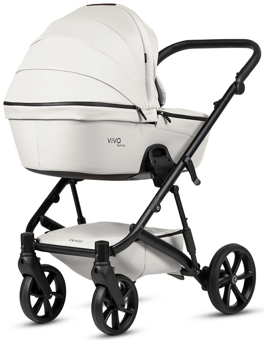 Детская коляска Tutis Viva 6 Plus Leather 3 в 1 с автокреслом Elo Lux EduSky Black 1612085 Cloud