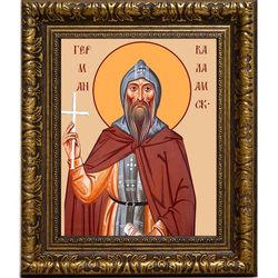 Герман Валаамский преподобный. Икона на холсте.