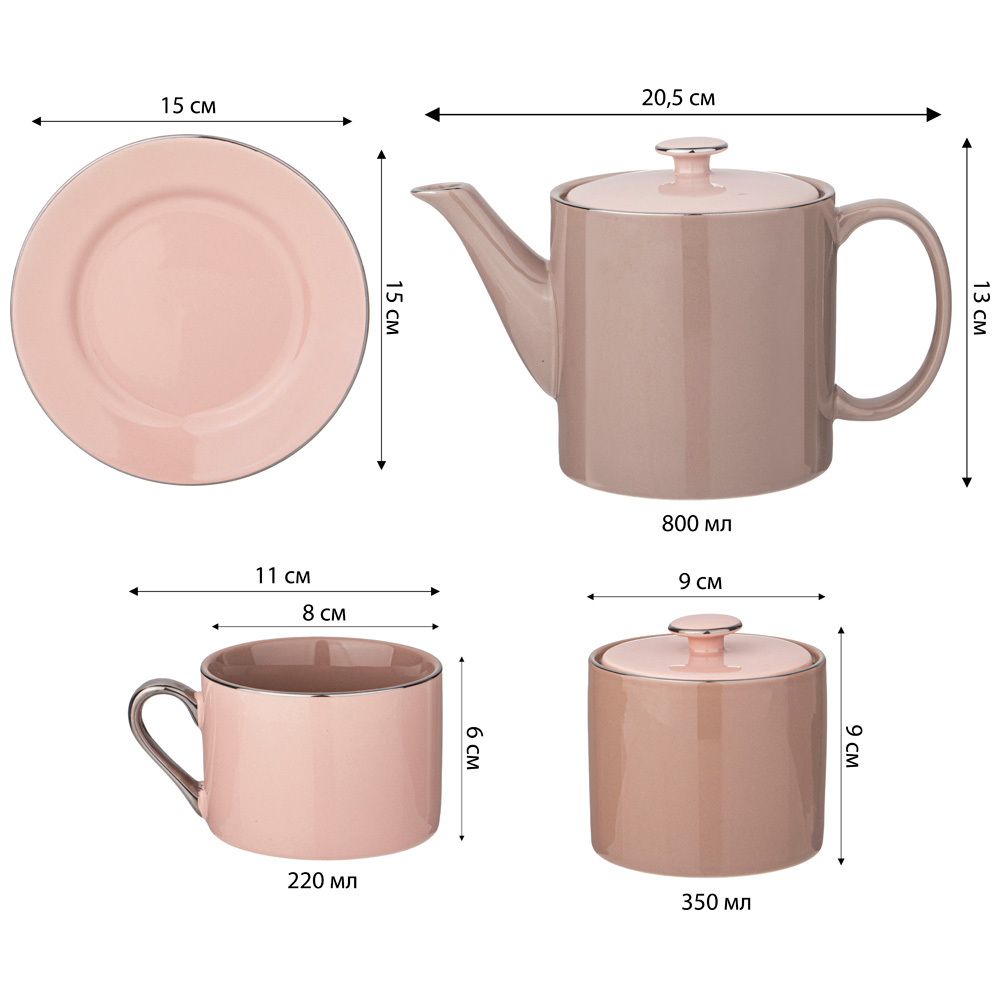 ЧАЙНЫЙ СЕРВИЗ LEFARD "BREAK TIME" НА 6 ПЕР. 14 ПР. 700/300/180 МЛ (КОР=4НАБ.)