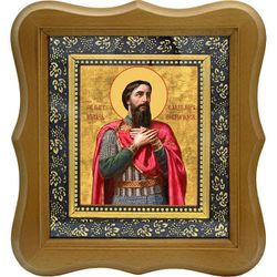 Владимир Новгородский Святой благоверный князь. Икона на холсте.