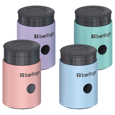 Точилка пластиковая Berlingo "Instinct" 1 отверстие, контейнер, ассорти, дисплей-бокс