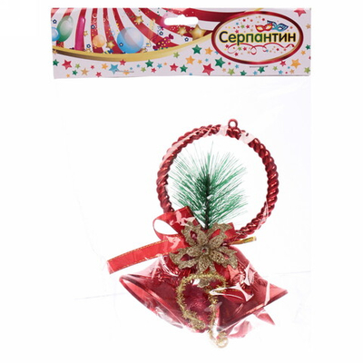 Украшение новогоднее «Звонкий праздник» 12*20 см, Красный