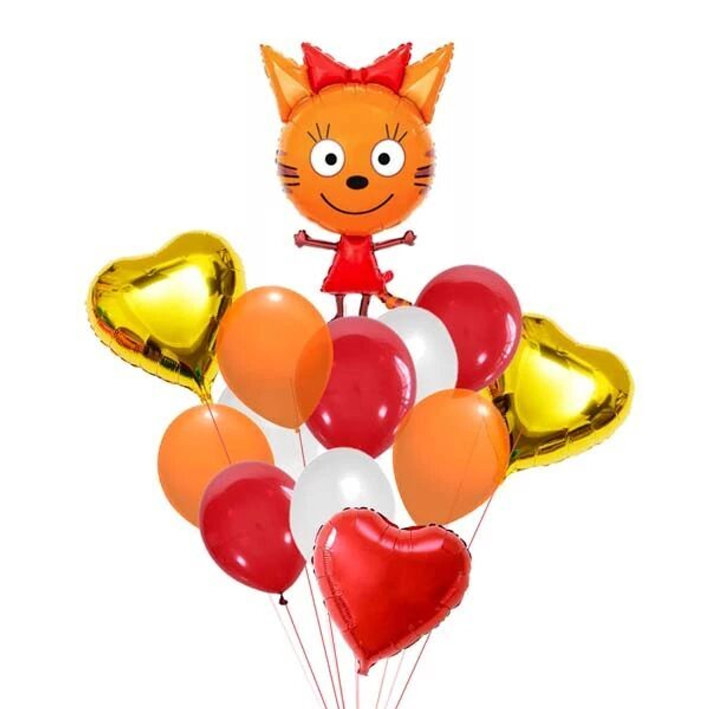 Композиция из шаров "Три кота, Карамелька"