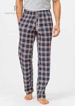 Брюки мужские Pantelemone PDB-164, клетка деним/экрю