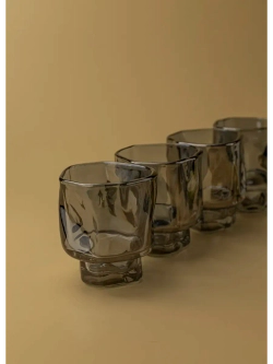 Набор изогнутых рюмок для водки, черный, 60 мл, 6 шт.