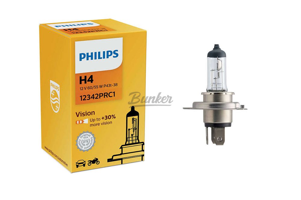 Галогеновая лампа Philips Vision +30% H4,12V