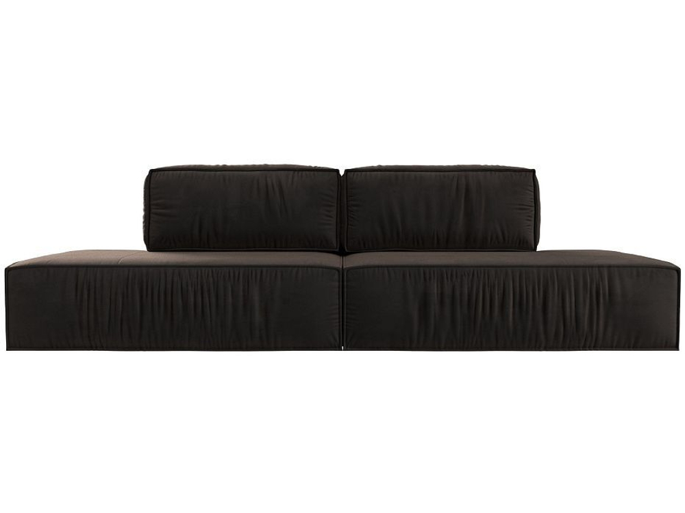 Диван прямой Прага лофт, Коричневый, Велюр, 116815