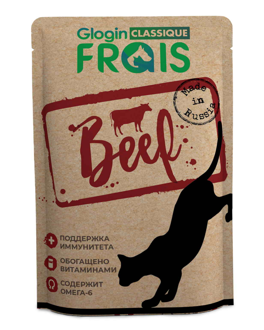 Frais Classique Паучи для кошек Говядина в соусе, 85гр