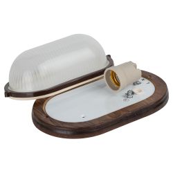 Светильник ЭРА НБО 04-60-021 Кантри дерево/стекло IP54 E27 max 60Вт 232х140 овал орех