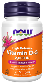 Vitamin D3 2000МЕ, 30 капсул Now Foods