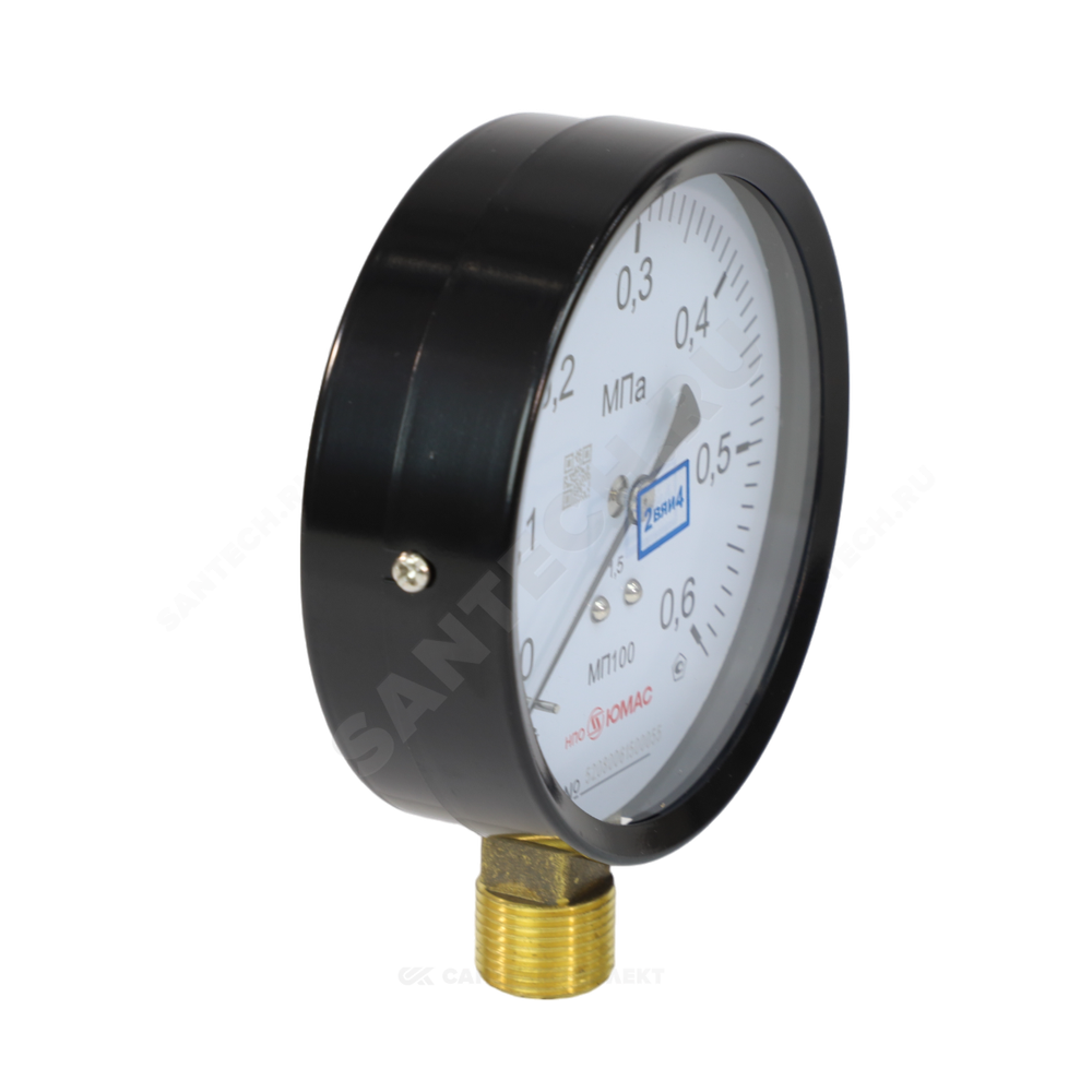 Манометр МП100 радиальный Дк100мм 0-0,6 МПа кл.1,5 G1/2" НПО ЮМАС