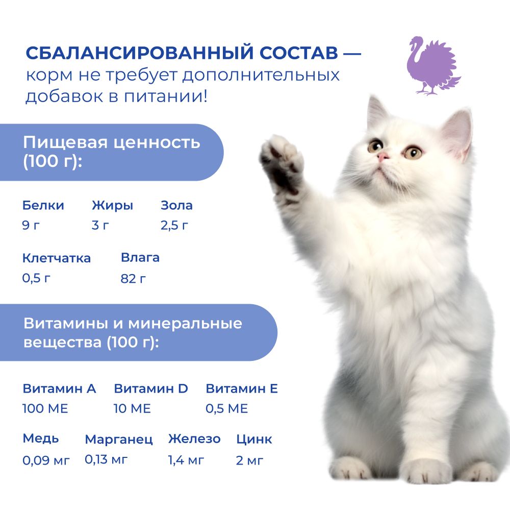 Пауч Jarvi для стерилизованных кошек, индейка, кусочки в желе