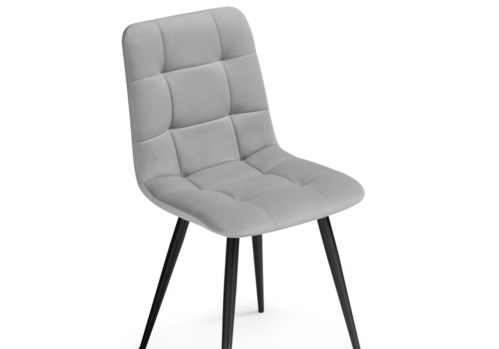 Стул на металлокаркасе Чилли светло-серый велюр / черный