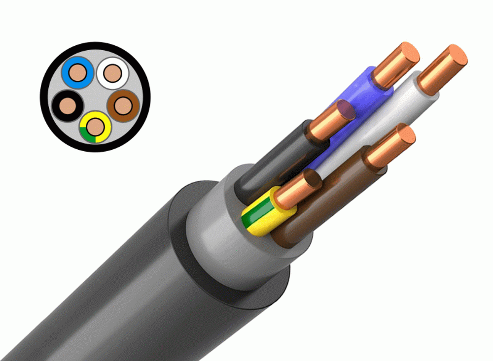 Кабель ВВГнг(А)-LSLTx 5х4 ок(N, PE)-0,66 ГОСТ