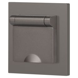 Розетка Intro Accent 6-203-09 с заземлением 2P+E Schuko с крышкой 16А-250В IP20 СУ AL/CU титан