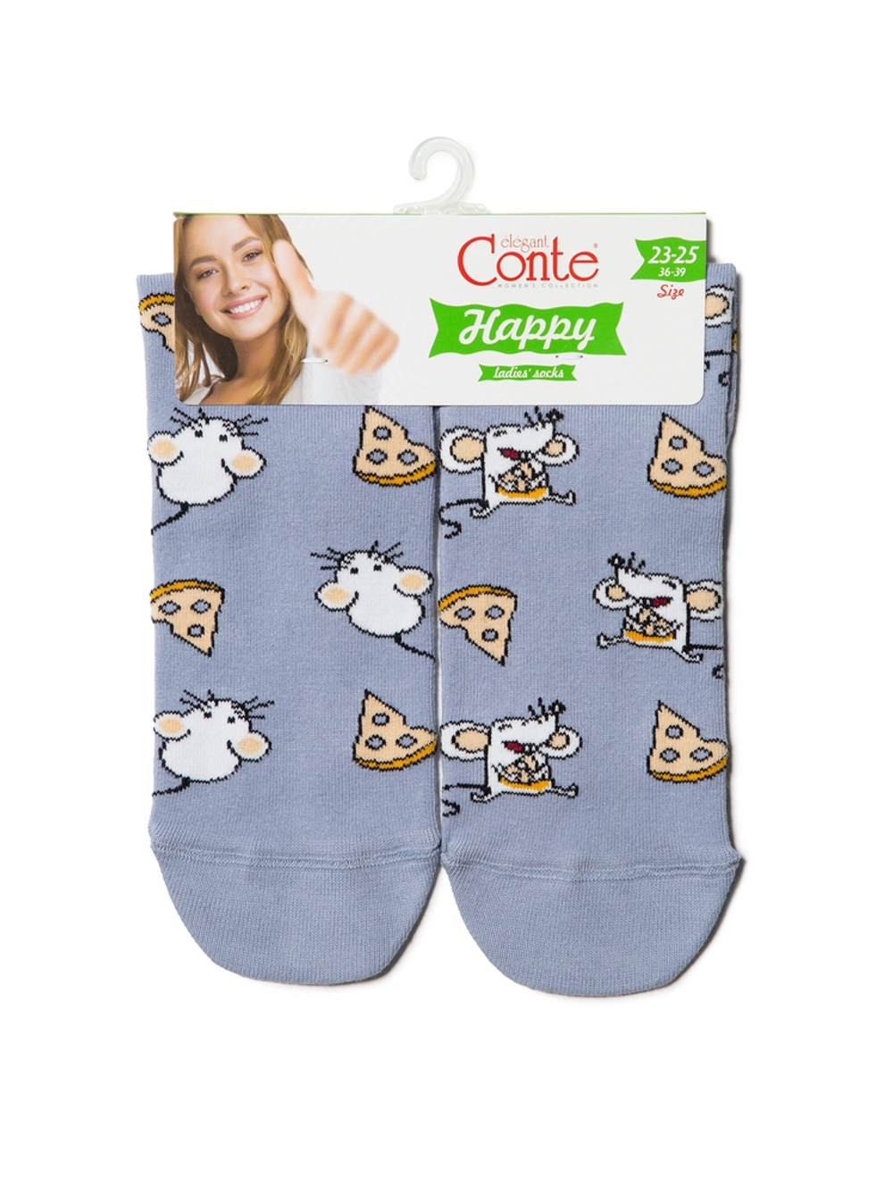 CONTE HAPPY Хлопковые носки c рисунками "Мышка и сыр"