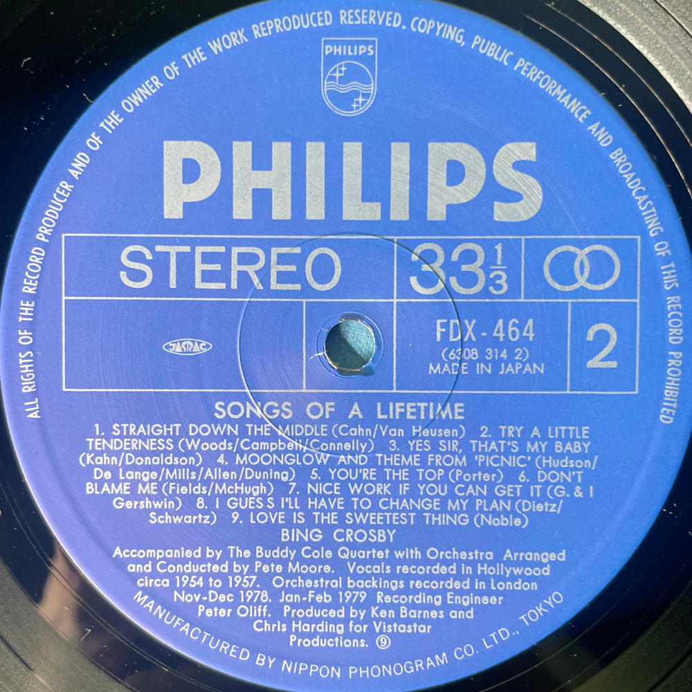 Bing Crosby ‎– Songs Of A Lifetime (Япония 1979г.)